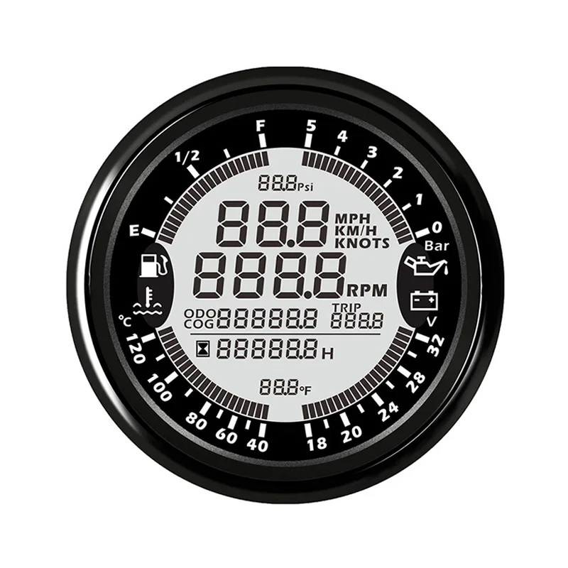

6 in 1 Multi-functional Gauge Speedometer Tachometer Hour Water Temp Fuel Level Voltmeter Oil Pressure Meter fit Car Motorcycle
