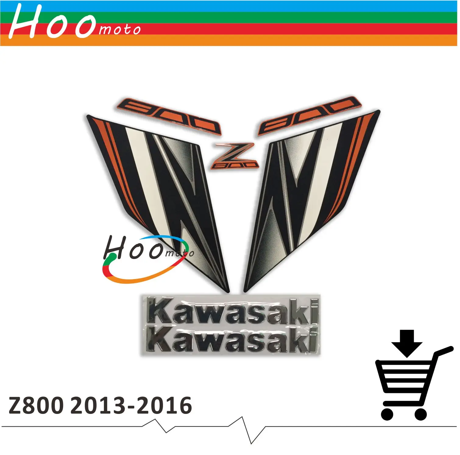 

For Kawasaki Z800 2013 2014 2015 2016 Stickers Decal Motorcycle Stickers and Decals DIY Stickers Original car sticker Orange