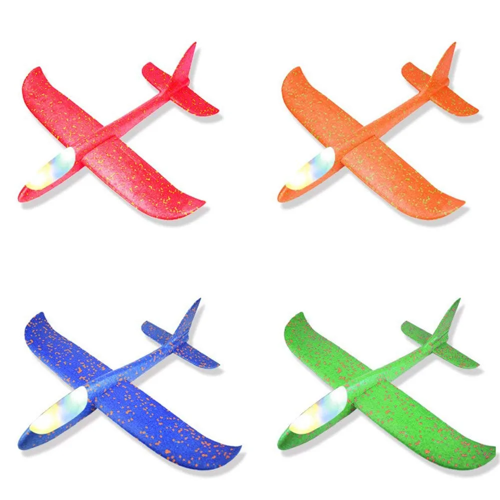 2019 модные игрушки для детей мальчиков и девочек пены бросали планерный самолет инерции светодиодный Самолеты игрушки ручной запуск модель
