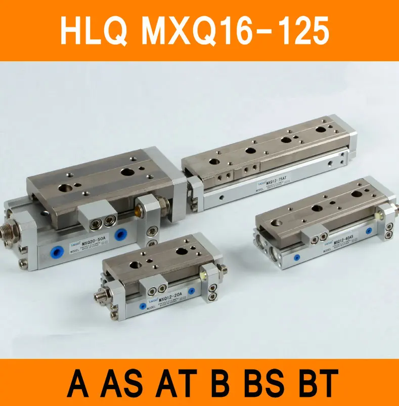 

HLQ MXQ16-125 SMC Type MXQ Pneumatic Cylinder MXQ16-125A 125AS 125AT 125B Air Slide Table Double Acting 16mm Bore 125mm Stroke