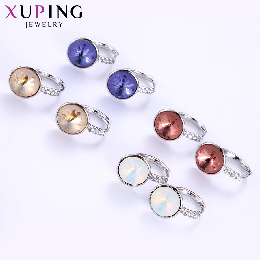 Xuping прекрасный круглый форма обручи серьги Элегантные Кристаллы от Swarovski Специальные модные украшения для женщин подарок S142.2-9394