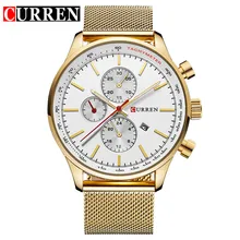 CURREN Nuevo Cuarzo de Oro Relojes Casuales Los Hombres de Moda de Primeras Marcas de Lujo Relojes Reloj Masculino Del Relogio masculino Roloj Hombre 8227