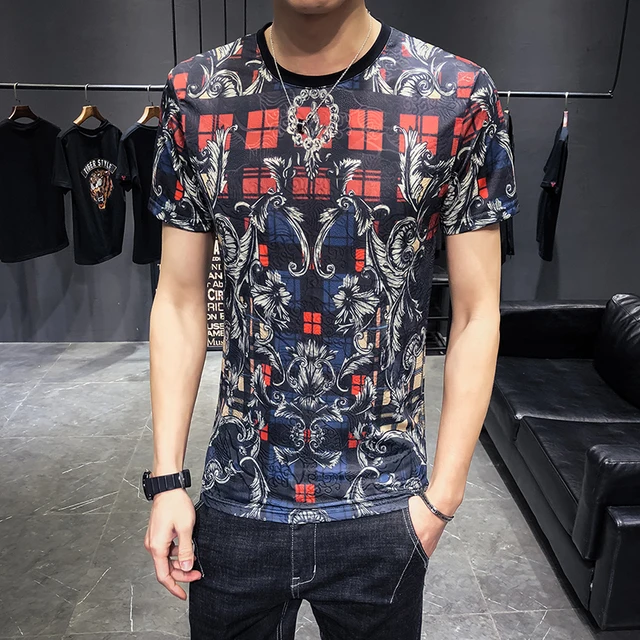 Restore Round Neck Half Sleeve Fancy Club Tshirt Men Black Red Print Tee Shirt Homme Vintage T