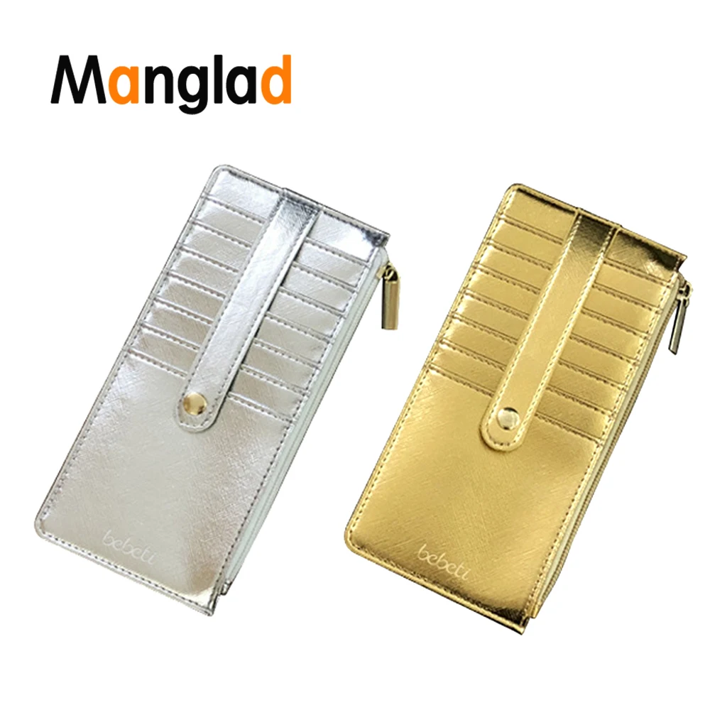 

Manglad PU Wallet Women Fashion Long Section Zipper Slots Card Package Holders Wallet High Quality Gifts Coin Purse
