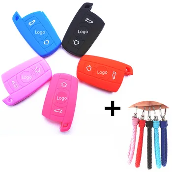 

WFMJ Silicone Skin 3 Buttons Key Chain Keyring Cover Bag for BMW 328i 330Ci 330i 335xi 525i 525xi 528i 530i 530xi 535i 545i 550i