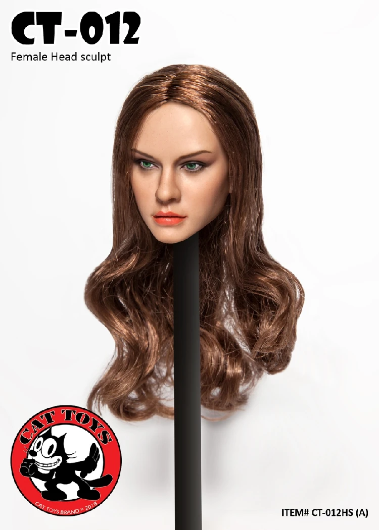 1//6 Scale CAT TOYS CT019C Asian Beauty Short Hair Girl Head Sculpt Fit 12/'/' Doll