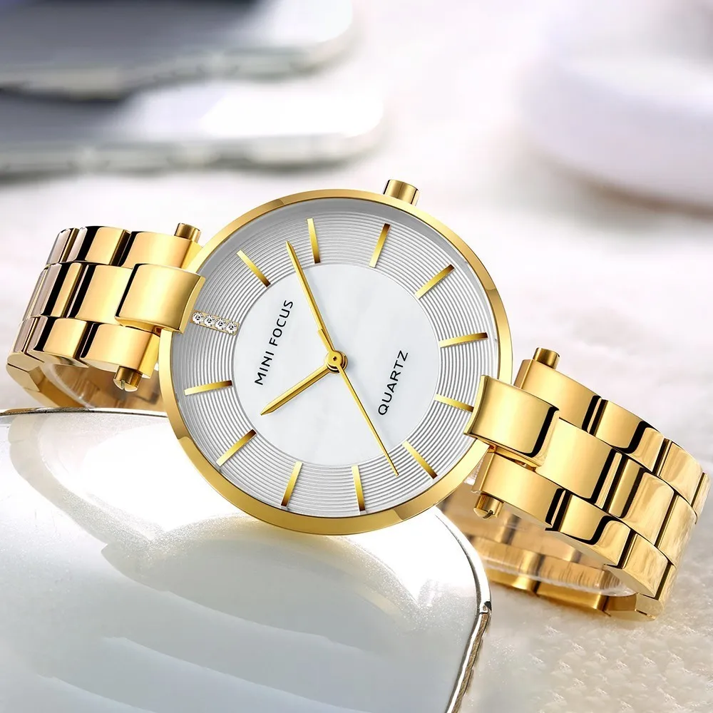 MINIFOCUS Fashion Designer Brand Luxury Women Wach Woman Lady Gold Quartz Watch Women Wrist Watch Casual Dress Women's Watches