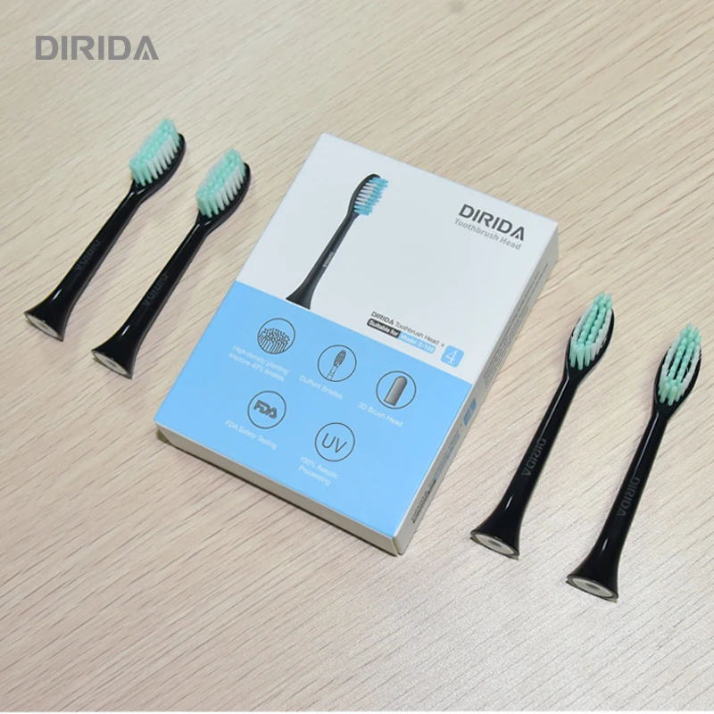 Оригинальные электрические насадки на зубные щетки Sonicare Сменная головка звуковой щетки для DIRIDA S-100 зубная щетка Dupont мягкая щетина 4 шт