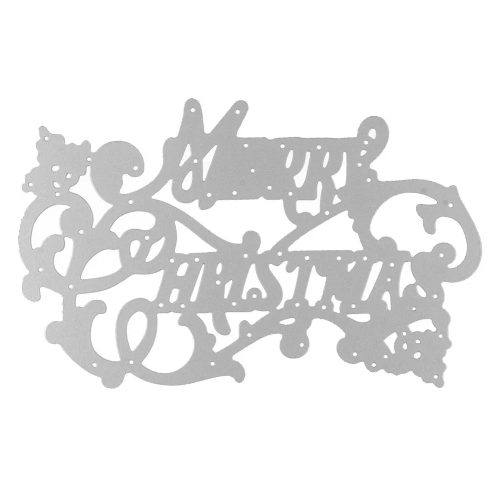 JX-LCLYL 115x74mm Merry Christmas  DIY knife molding  knife mold carbon steel Metal Cutting Dies Stencils