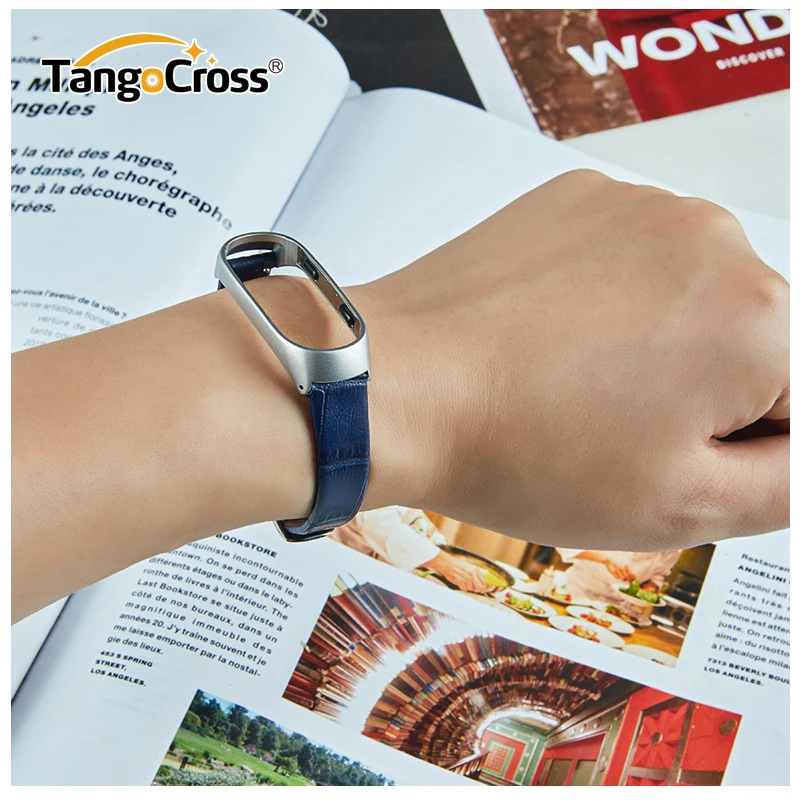 Metal Case Genuine Leather Wrist Strap For Xiaomi Mi Band 3 Strap Miband 3 Bracelet Smart Wristband of Mi Band 3 Correas 5 Color (18)