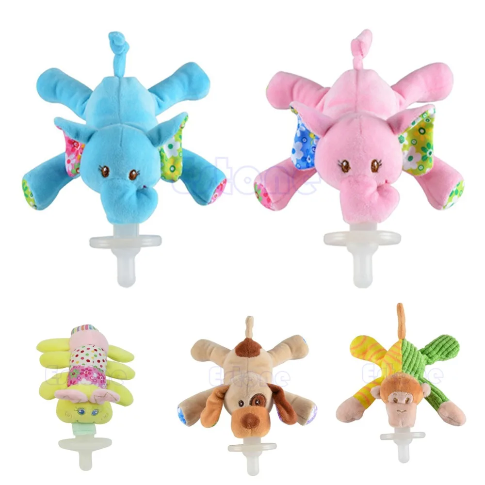 

Lovely High-Quality Cartoon Cute Infant Baby Silicone Pacifiers with Plush Animal Non-ToxicTool Safe Baby Nipples Teat