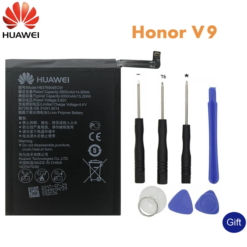 Huawei телефон Батарея HB376994ECW для huawei honor V9 honor 8 pro DUK-AL20 DUK-TL30 Замена Батарея 4000 mAh