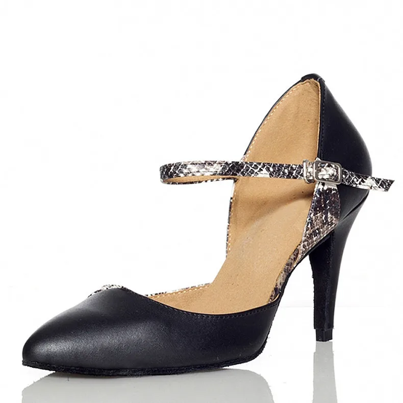Black Leather Latin Dance Shoes Black Leather Latin Dance Shoes