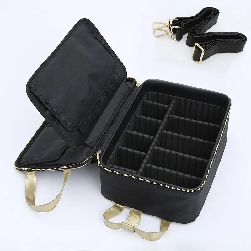 

Fashion Brand Suitcase Three-Layer Cosmetic Box Bag Women Beauty Professional Cosmetic Case for Make Tattoos Nail Mala De Viagem