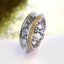 Caliente Anillos de tamaño 5,6, 7,8, 9,10 Chapado En Oro y Rodio Ajuste con Alto grado de circonio cúbico Anillos círculo