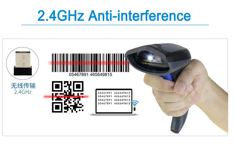 Arrival sem Fio Scanner de Código de Barras Leitor de Código de Barras Scanner a Laser sem Fio - com Fio para Windows Novidades Barcode - Mac Nt-w8 2020 2.4g 2d 19 Cheap bar code reader
