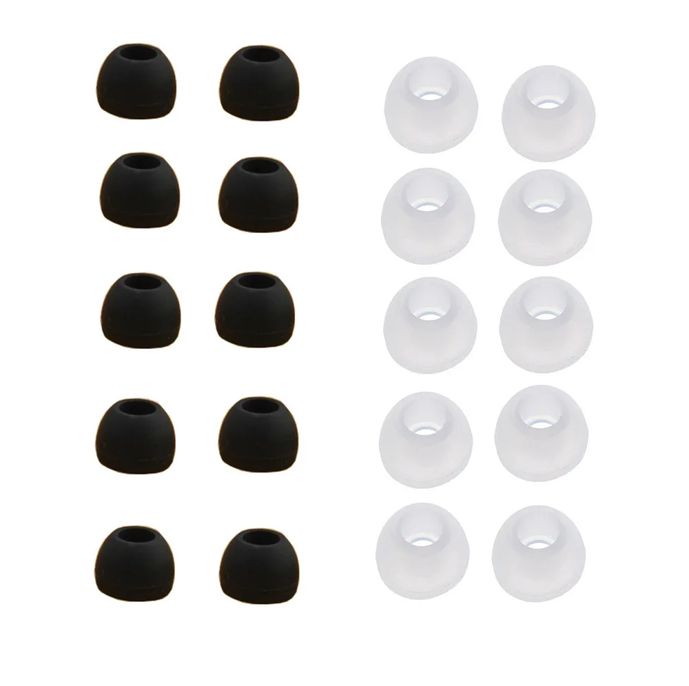 

Hot Sale 10 Pairs Medium Size Clear Silicone Replacement Ear Buds Tips For Sony Phillips Headset Mobile phone accessories