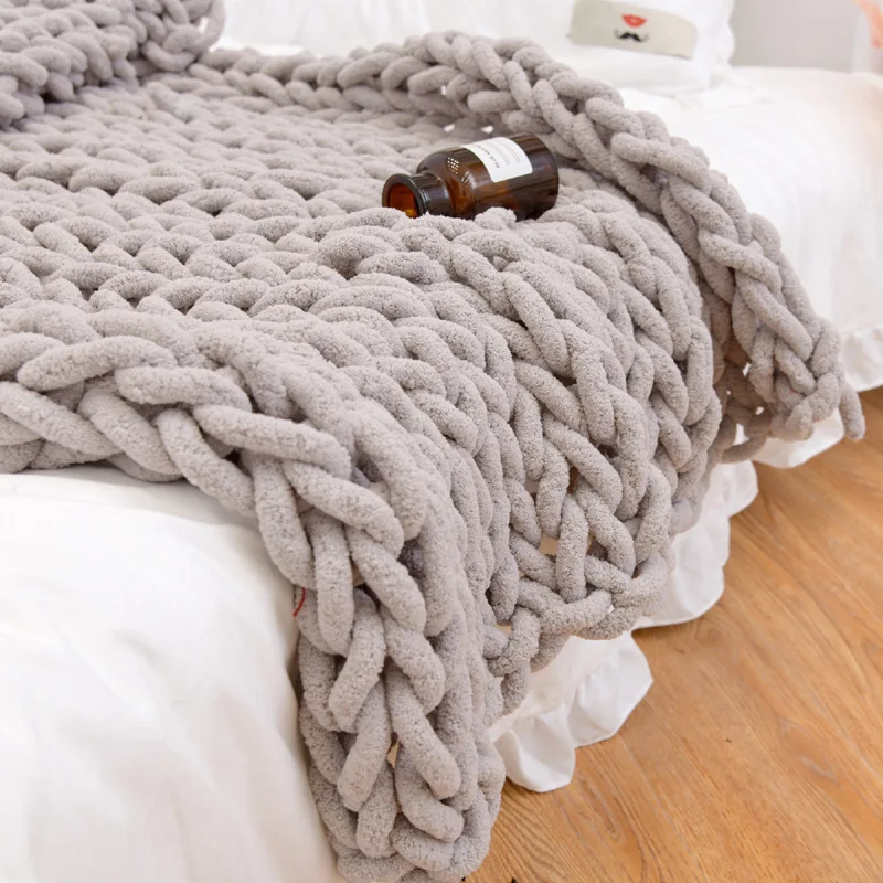 Buy Nordic Thick Line Knitted Blanket 8 Colors Hand