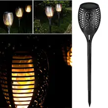 Солнечная пламенная лампа мерцающий водонепроницаемый светодиодный садовый декор Ландшафтная лампа для газона дорожка освещение фонарь прожектор