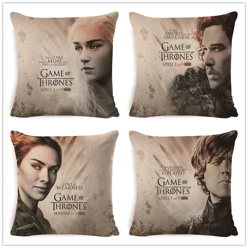 

Game of Thrones Cushion Cover 45x45CM (18x18IN) Drama Character and House Crest Pillow Cover Pillow Case Home Decor