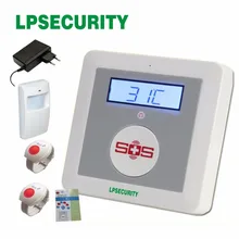 Lpsecurity IOS/Android App sos-вызов Беспроводной GSM сигнализация Главная безопасности пожилых помощник Температура экстренной помощи кнопки паники