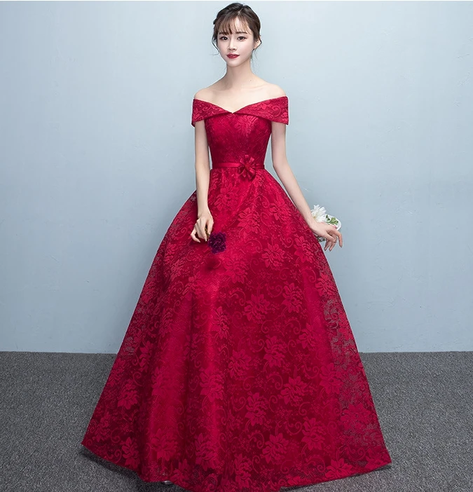 Vestido de madrinha de casamento longo2018 новый сексуальный V шеи Кружева рукавом бордовый нарядные платья дешевые свадебные платья гостей