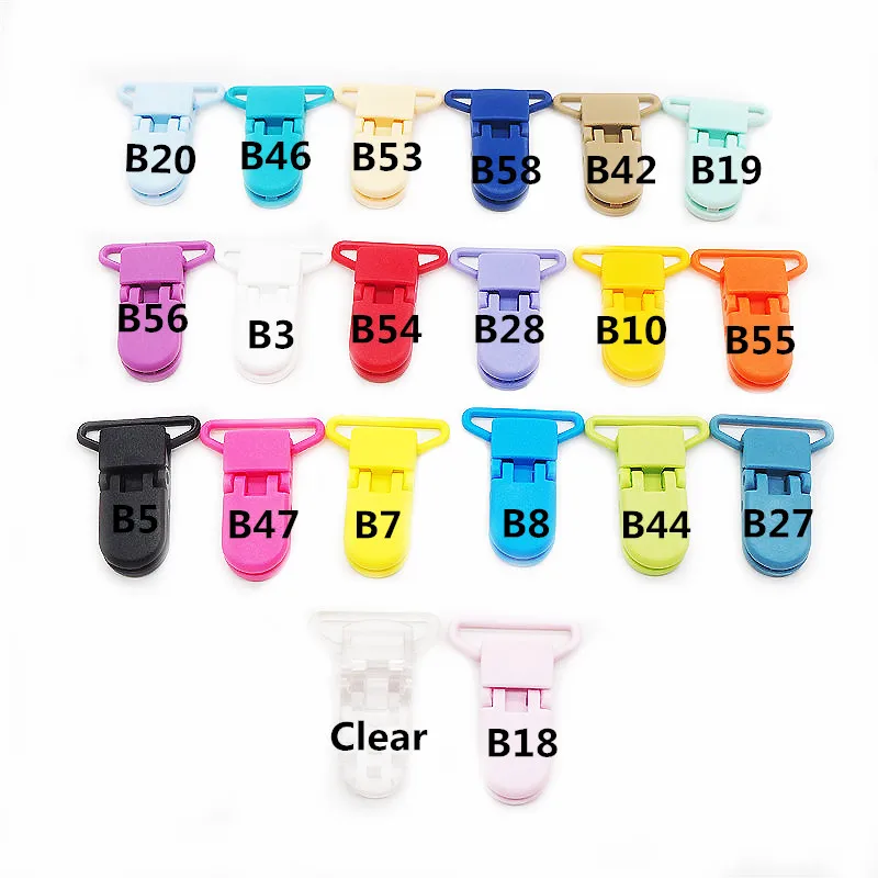 Chenkai 10PCS 25mm Baby Pacifier Clip Plastic Baby Holder Soother Holder Dummy D-shape Clips For Baby Pacifier Nipples Holder