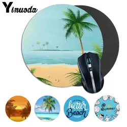 Yinuoda новых печатных Palm Tree Пляж ноутбук круглый стол колодки Мышь pad Комфорт маленьким круглым Мышь коврик игровой Мышь pad