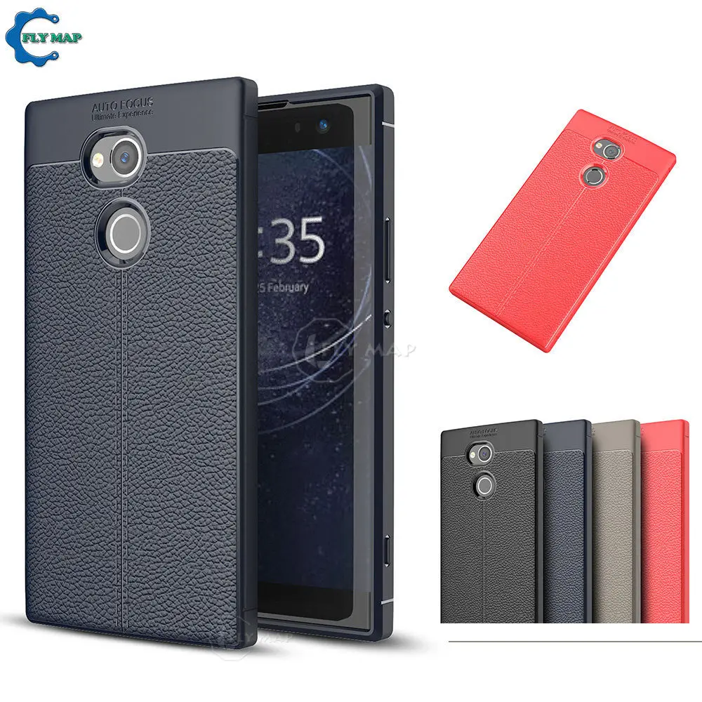 Soft Cover for Sony Xperia XA2 Ultra H3213 H4213 Litchi Leather Grained Silicon Phone Case XA2Ultra H3223 |