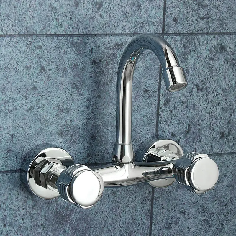 Preise Wand Waschbecken Wasser Waschbecken Mischbatterie Wasserhahn Kupfer Doppelgriff Einlochmontage Deck Montiert Badduschehahn