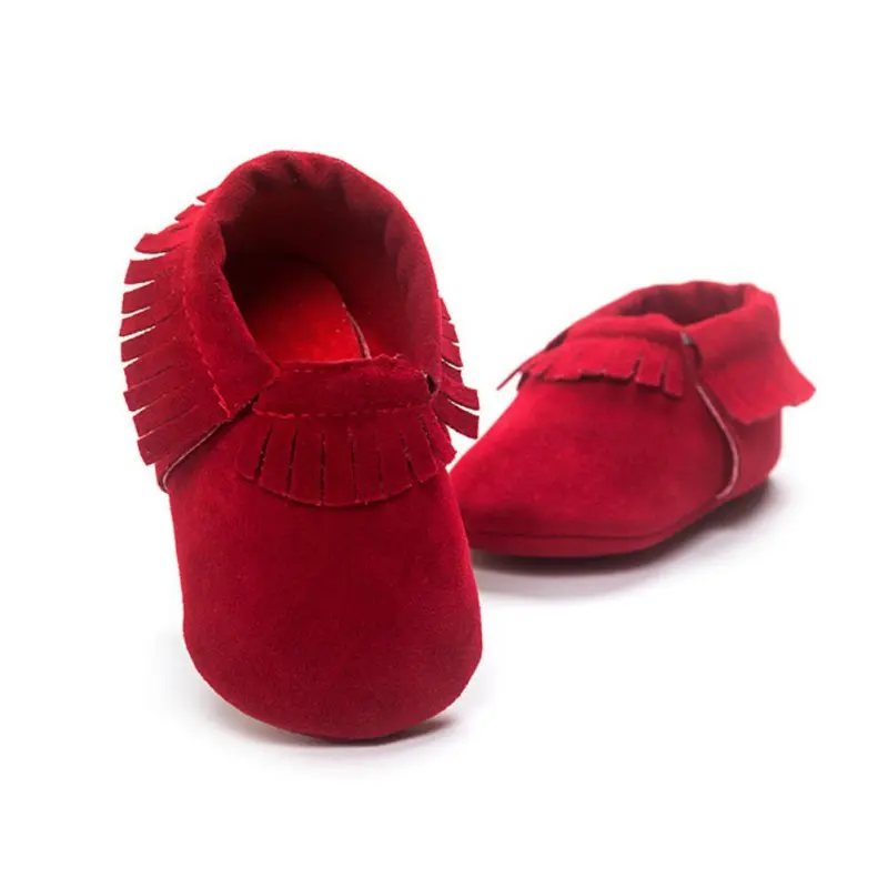 Newborn PU Suede Leather Shoes Baby Boy Girl Baby Moccasins Soft Shoes Fringe Soft Soled Non-slip Crib Shoe