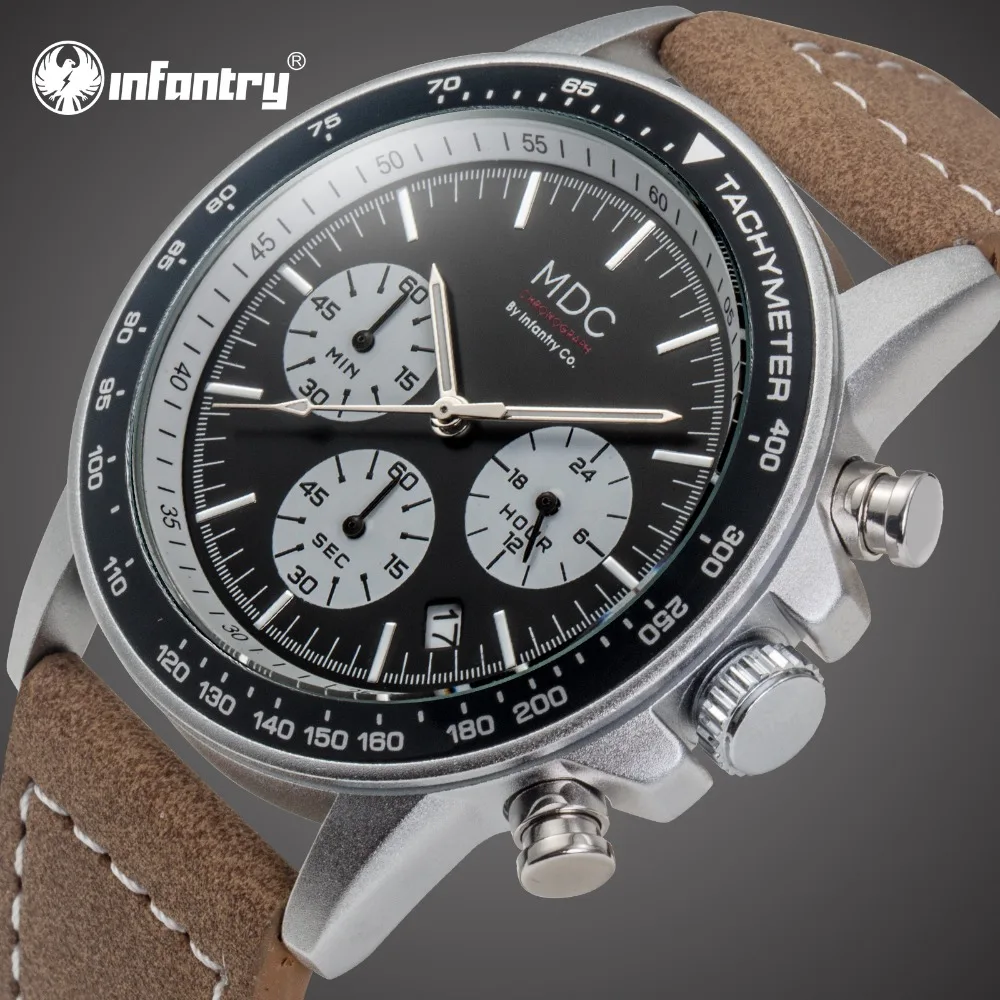 

MDC Mens Watches Top Brand Luxury 2018 Chronograph Military Watch Men Date Leather Wrist Watches for Men Clock Relogio Masculino