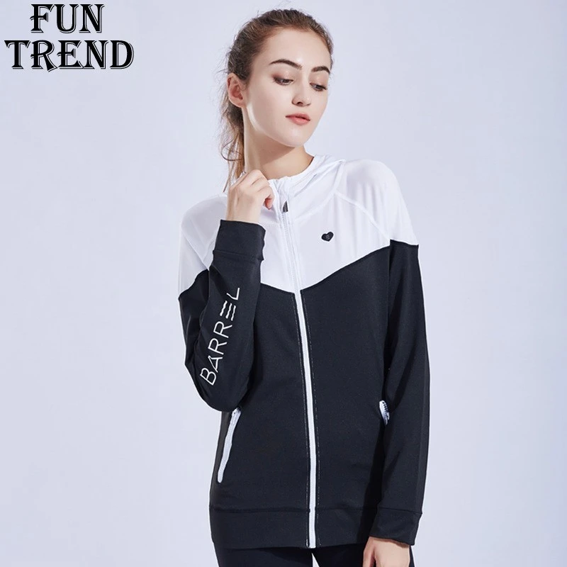 Chaqueta con capucha deportiva con cremallera para mujer Blanco Chaqueta con capucha deportiva con cremallera para mujer Blanco