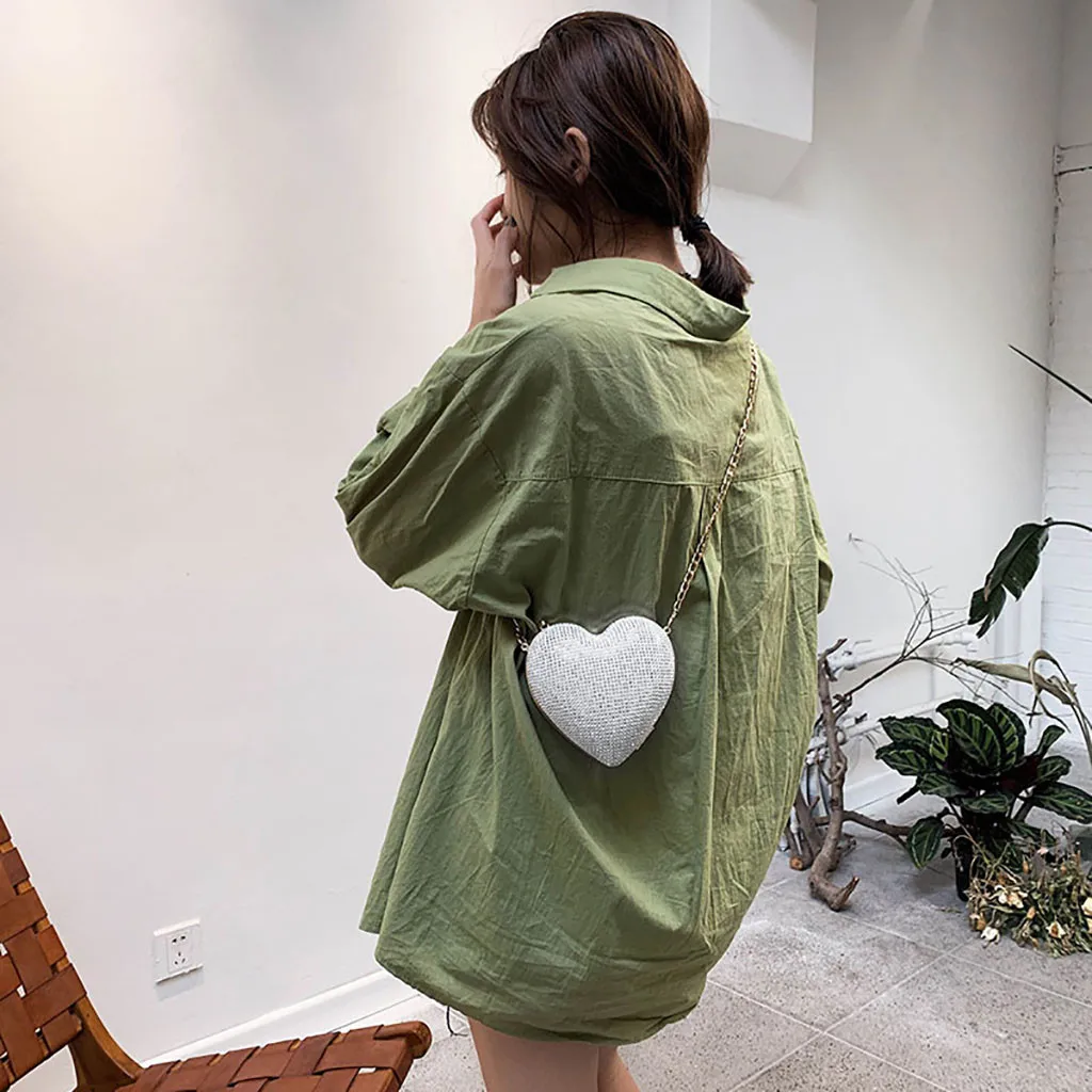 

2019 sac de luxe sailor moon bag holographic Womens Summer Girl Peach Heart Chain bag Rivet Single Shoulder Messenger Bags#G4