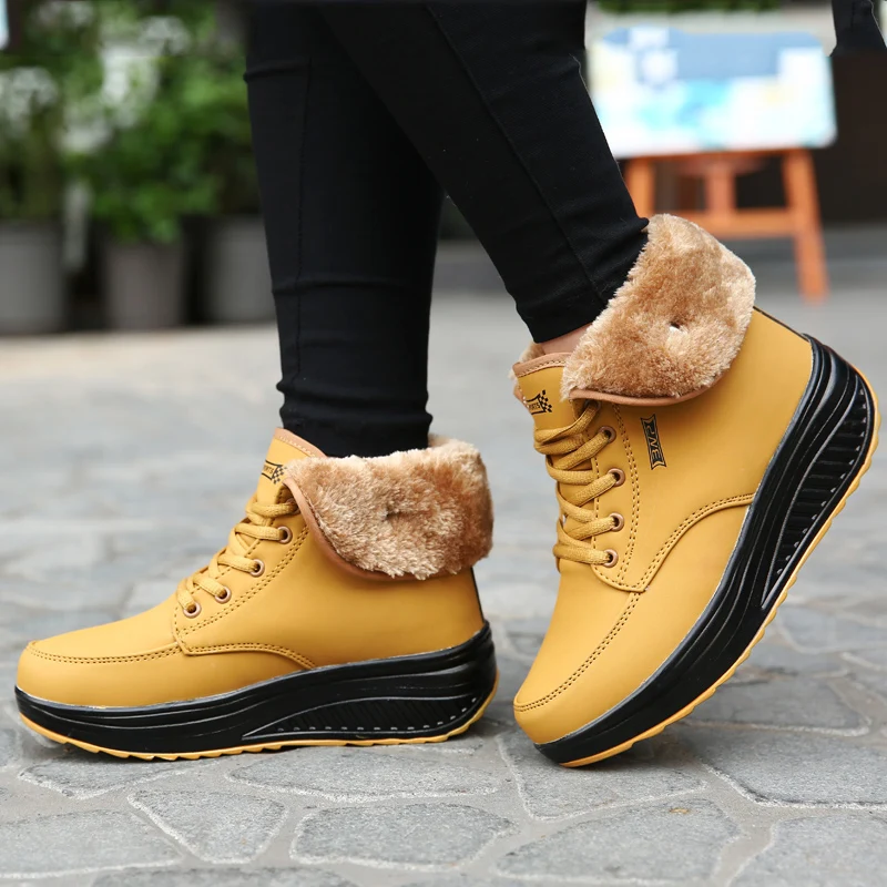 NEW Ms. waterproof boots outdoor sports shoes Women's leather plush