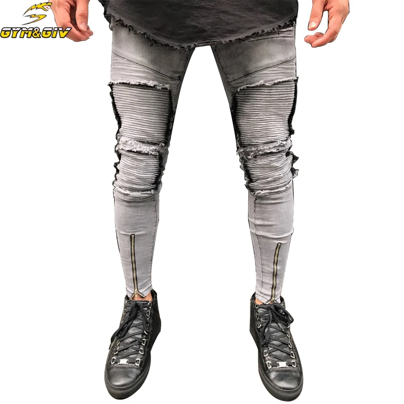 Buy New Fashion Mens gray Skinny Jeans Pants Hi Street