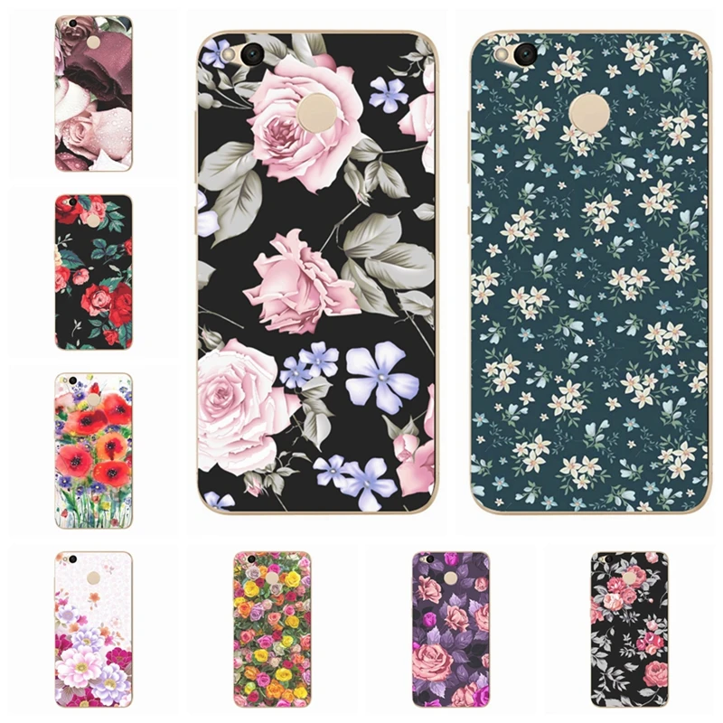 TPU Shell For Xiaomi Redmi 4X Note 3 4A Phone Case Silicone Retro Flowers Pattern Mi A1 4 Pro Cover X042 | Мобильные телефоны и