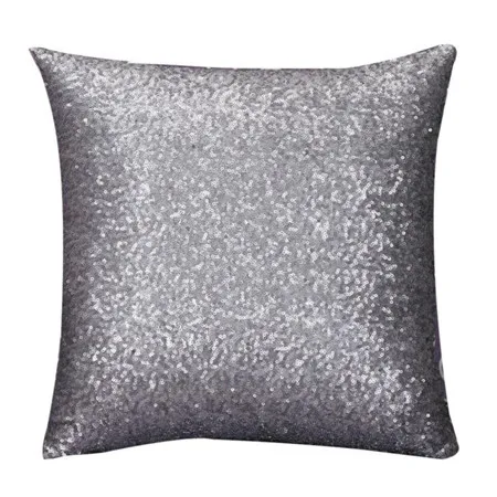 12 Solid Color Glitter Sequins Throw Pillow Case Cafe Home Cushion pillow covers paillette pillowslips quality drop ship - Цвет: gray