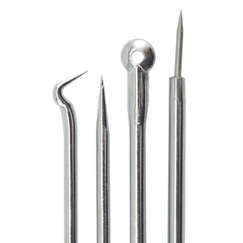

4pcs Stainless Steel Blackhead Remover Cleaner Acne Removal Needle Beauty Facial Skin Cleansing Tool Set Face Care