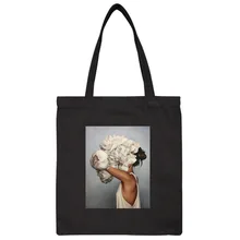 Модная женская сумка-шоппер с цветочным принтом, холщовые сумки, повседневные школьные дорожные женские сумки, многоразовая Складная Сумочка