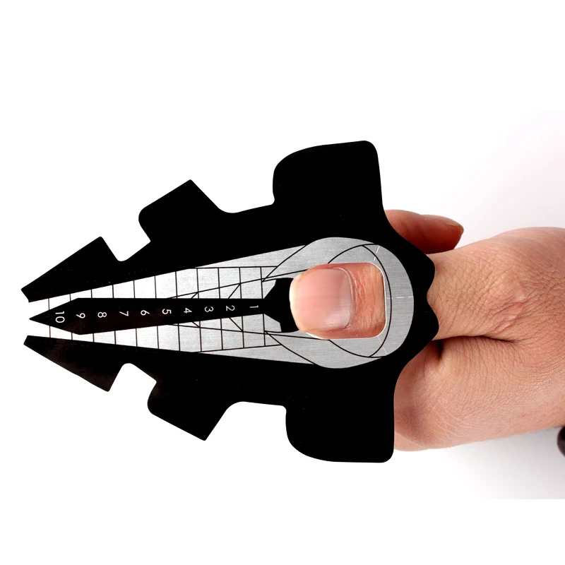 YZX 100 шт. рубашка черный клей стилет Форма для ногтей для наращивание ногтей художественная наклейка строитель направляющая Форма Акриловый УФ гель лак наконечник