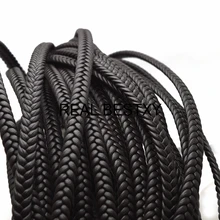REAL BESTXY 1 m/lote 5*2mm preto Faux Plana Fabricante Para Fazer Jóias cordão de couro Cordão de Couro trançado CABOS plana atacado