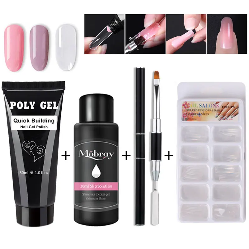 

30ml Acrylic Poly Gel Kit Soak Off UV LED Polygel Real Quality Fast Dry Matte Clear Color Builder Gel Long Lasting Crystal Gel