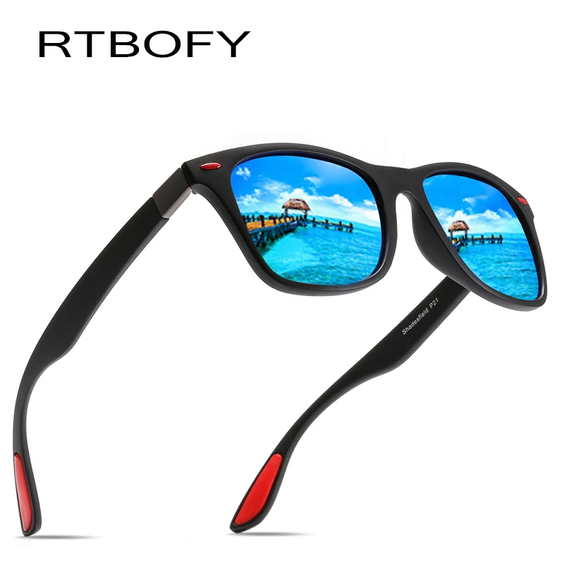 

RTBOFY BRAND DESIGN Classic Polarized Sunglasses Men TR90 Square Frame Sun Glasses Male Driving Goggles UV400 Eyewear Shades