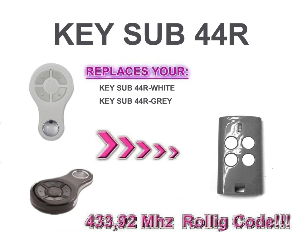 

2pieces /lot rolling code multi brand remote copy KEY SUB 44R