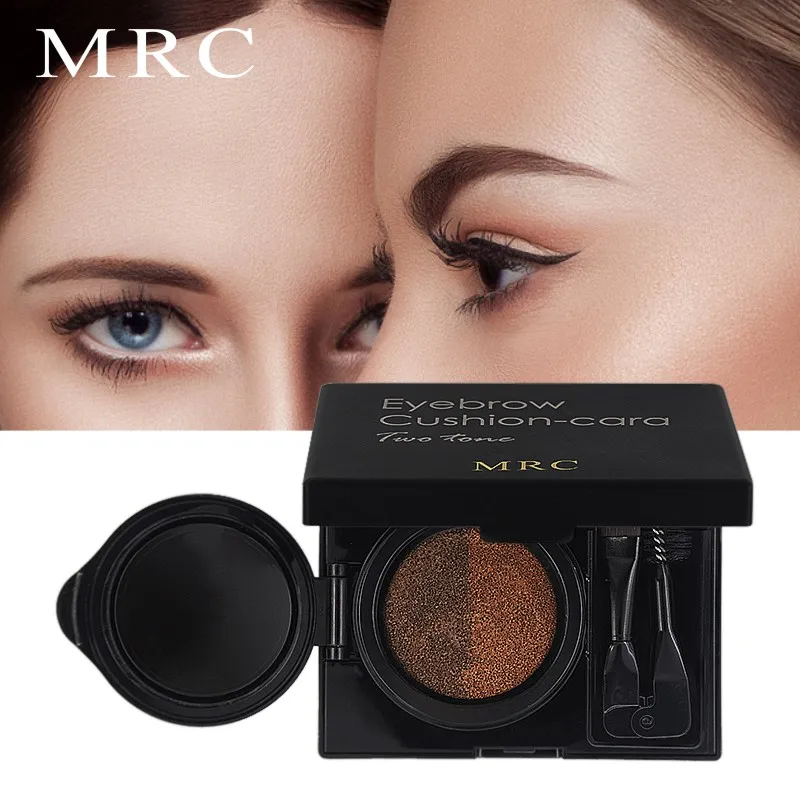 MRC Double-color Waterproof Air Cushion Tattoo Eyebrow Enhancers Cream Cosmetic Easy to Wear with Makeup Brush Tool (2)