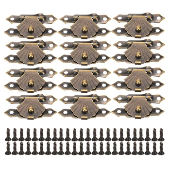 

Mayitr 12pcs Mini Antique Brass Hasps Wooden Case Gift Box Decorative Hasp Latch With Screw Hook Lock