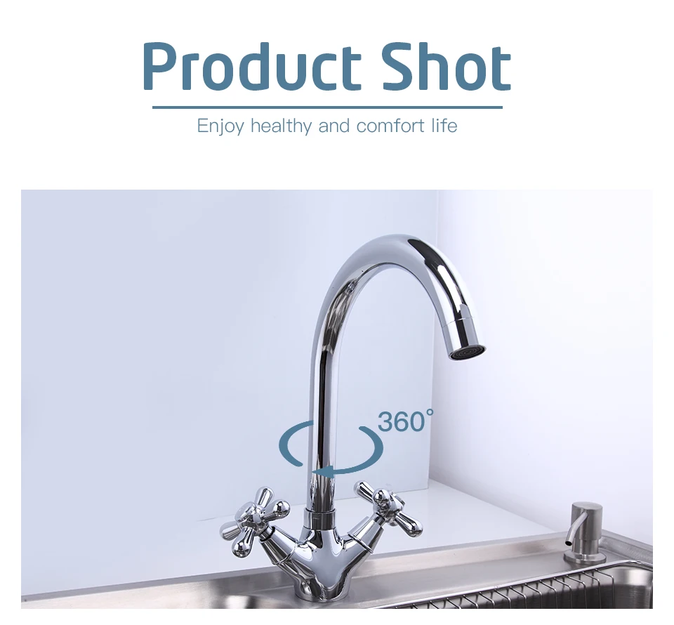 Frap Deck Mounted Brass Torneira Cozinha Kitchen Faucets Hot and Cold Water Chrome Basin Sink Taps Mixers Dual Handle F4025