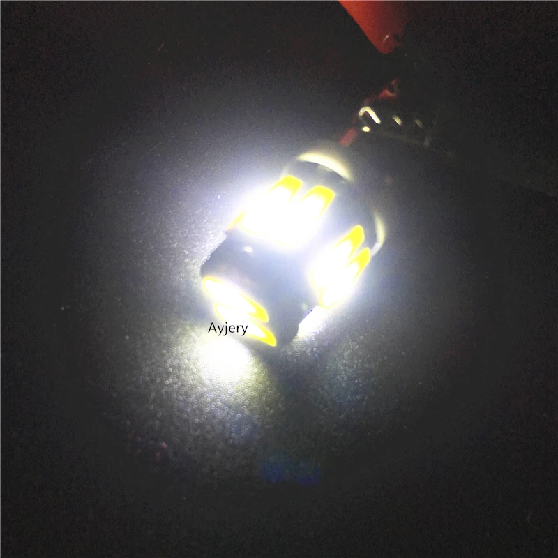 AYJERY 100 шт мощностью 12V для автомобилей светодиодный BA9S T4W T11 7020 10 SMD 7014 СВЕТОДИОДНЫЙ