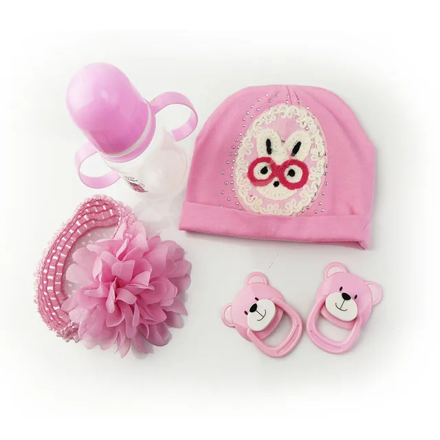 Wholesale 22 23 In Reborn Baby Doll Bottle Pacifier Hat 3 5 psc Doll